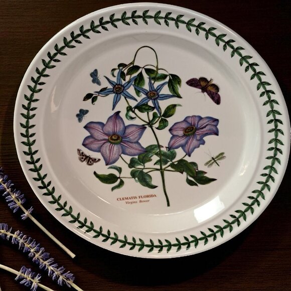 Portmeirion Botanic Garden 10" Virgins Bower dinner plate - Picture 5 of 11